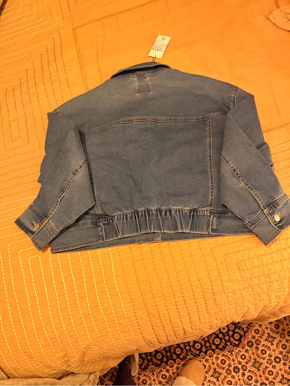 C/MEO Collective Boxy Cropped Denim Jacket in Mid Blue - Picture 7 of 16